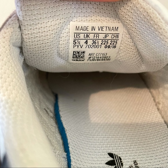 adidas superstar black white leather womens 5.5 sneakers low top striped - Picture 8 of 8